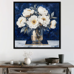 Peony Elegance Midnight Blooms - NicheCanvas