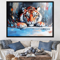 Majestic Tiger Brushstrokes - NicheCanvas