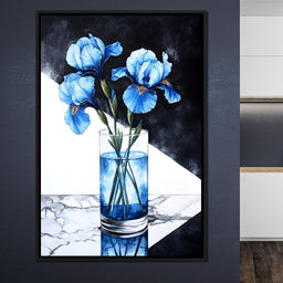 Iris Reflections in Glass - NicheCanvas