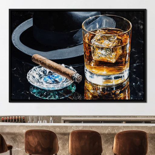 Whiskey Night Silhouette Canvas Print