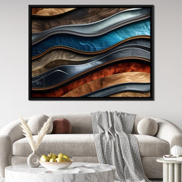 Colorful Wooden Waves 002 - Johanjjf - NicheCanvas
