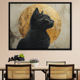 Golden Feline Aura Portrait - NicheCanvas