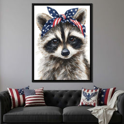 Patriotic Bandana Raccoon - NicheCanvas