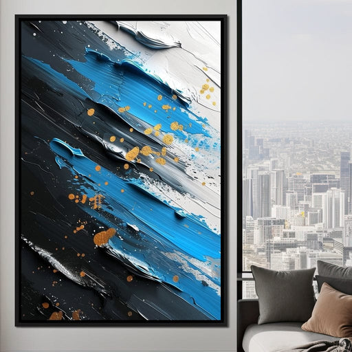 Sapphire Strokes Gold Specks 2 Canvas Print