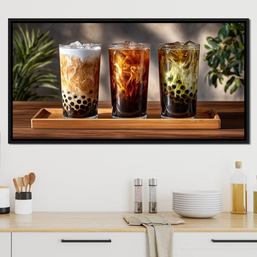 Swirling Bubble Tea Trio Canvas Print
