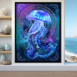 Glowing Jellyfish Ocean Ballet - NicheCanvas