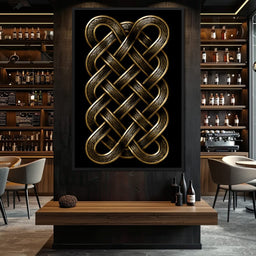 Ancient Norse Gold Metal Interlace - NicheCanvas