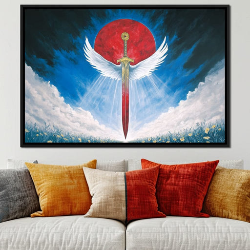 Celestial Guardian Sword Canvas Print