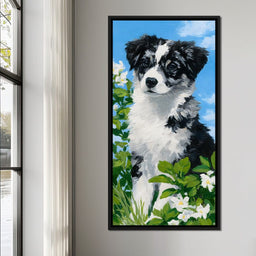 Puppy Dreams in Spring Meadows - NicheCanvas