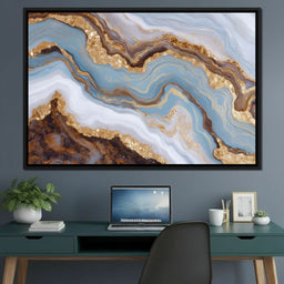 Gilded Riverstone Drift - NicheCanvas