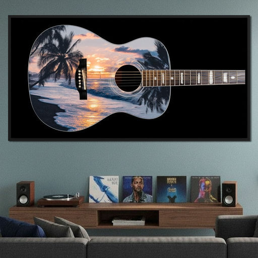 Tropical Sunset Guitar Dream Canvas Print