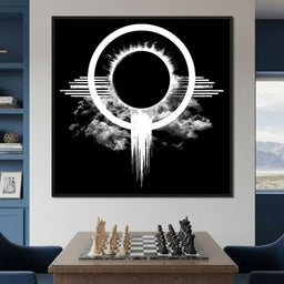 Celestial Eclipse Monochrome Burst - NicheCanvas