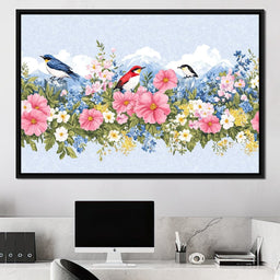 Birds Among Blossoming Peaks - NicheCanvas