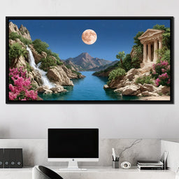 Moonlit Oasis Tranquility - NicheCanvas