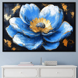Blue Petals Celestial Bloom - NicheCanvas
