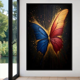 Red & Blue Butterfly - NicheCanvas
