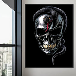 Serpent Crowned Skull Night - NicheCanvas