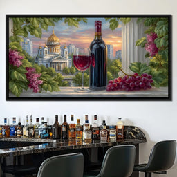 Gilded Reflections Vineyard Balcony - NicheCanvas