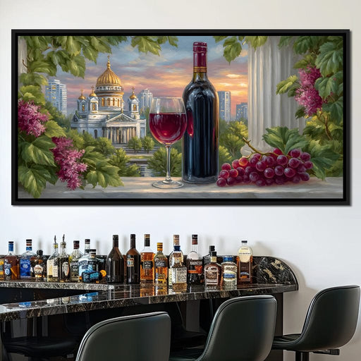 Gilded Reflections Vineyard Balcony Canvas Print