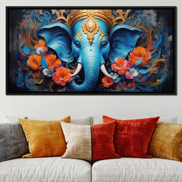 Elephant's Floral Harmony - NicheCanvas