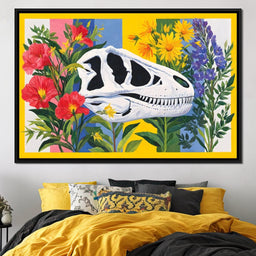 Dinosaur Elegance Flora Fusion - NicheCanvas