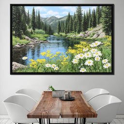 Alpine River Wildflower Glow - NicheCanvas