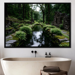 Forest Spring Stone Ruins - NicheCanvas