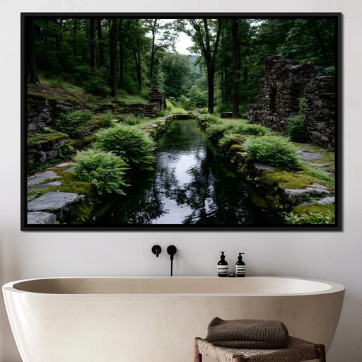 Forest Spring Stone Ruins Canvas Print