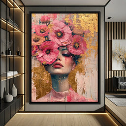 Bloomed Reverie in Gold - NicheCanvas