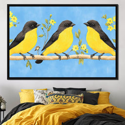 Golden Songbirds Gathering - NicheCanvas