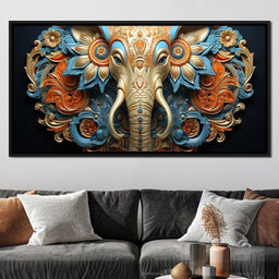 Majestic Elephant Flourish - NicheCanvas