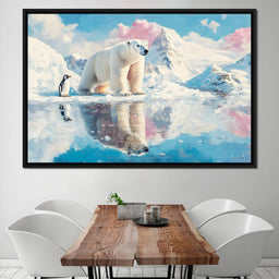 Polar Bears Companions Reflected - NicheCanvas