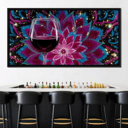 Celestial Petals Wine Mandala - NicheCanvas