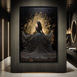 Ethereal Flight in Sparkling Gown - NicheCanvas