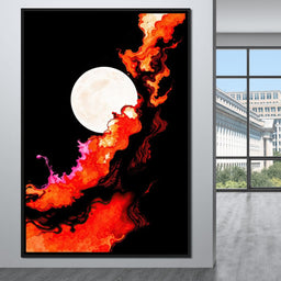 Firestorm Under the Moon - TooplesArt - NicheCanvas