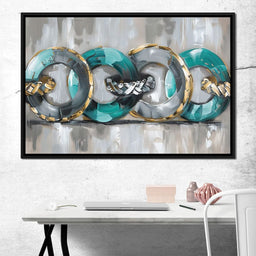 Aqua Rings of Serenity - NicheCanvas
