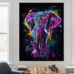 Vibrant Neon Elephant Energy - NicheCanvas