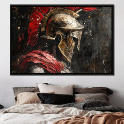 Spartan Solitude in Crimson - NicheCanvas