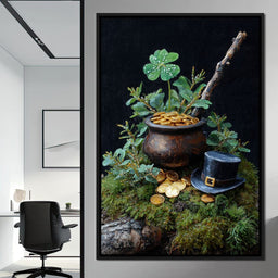 Lucky Clover Gold Pot - NicheCanvas