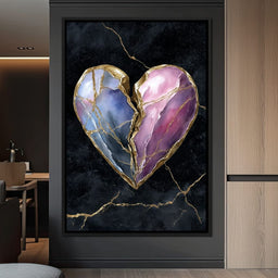 Kintsugi Split Heart Gold - NicheCanvas