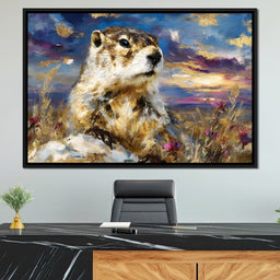 Golden Prairie Marmot Glow - Neal Hackett - NicheCanvas