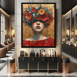 Bloomed Silence in Gold - NicheCanvas