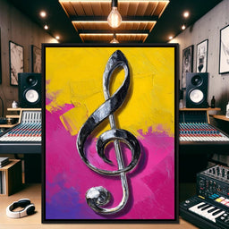 Electric Treble Clef Glow - NicheCanvas