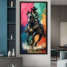 Galloping Midnight Charro Charge - NicheCanvas