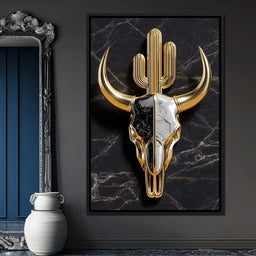 Golden Desert Totem Skull Marble - NicheCanvas
