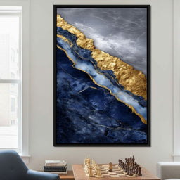 Gilded Midnight Marble Rift - NicheCanvas