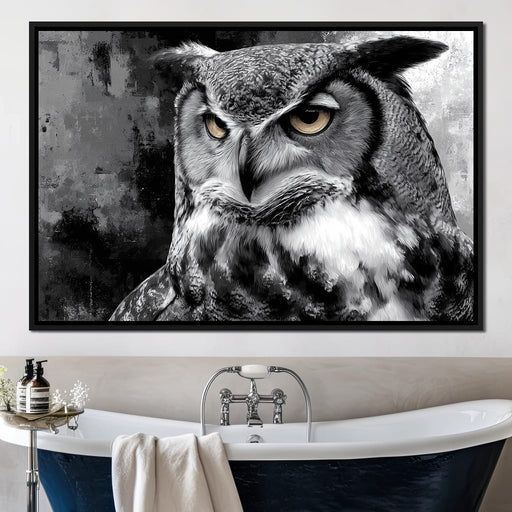 Noir Owl Golden Eyes Portrait Canvas Print