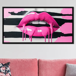 Luscious Pink Tantalizing Lips - NicheCanvas