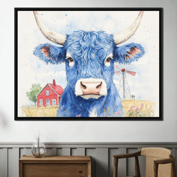 Blue Bovine Countryside Charm - NicheCanvas