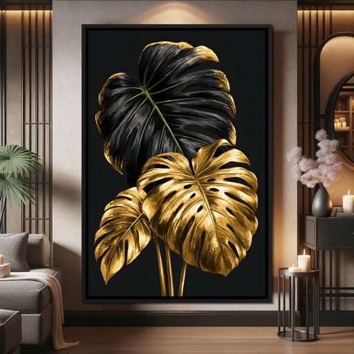 Gilded Foliage Dark Contrast Canvas Print